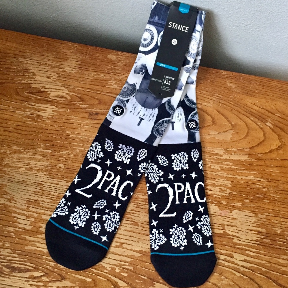 🔥🎧NEW Stance x Hip Hop Legends Socks w/ 2Pac🎧🔥